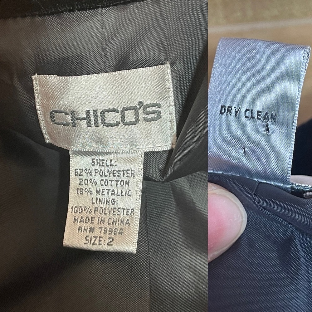 Chico’s beautiful black and rainbow metallic thread dressy blazer jacket size 2 - Picture 17 of 17